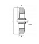 KOŁO 200mm TWORZYWOWO GUMOWE ŚRUBA - 61T