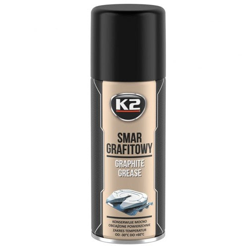 K2 smar grafitowy W130, puszka spray 400 ml, widok z przodu