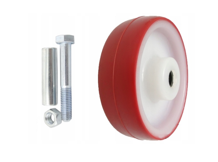 Koło poliamidowo poliuretanowe fi 100mm z łożyskiem wałeczkowym otwór 12mm - 11BC