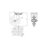 Koło metalowo-gumowe fi 125mm w obudowie skrętnej - 22M