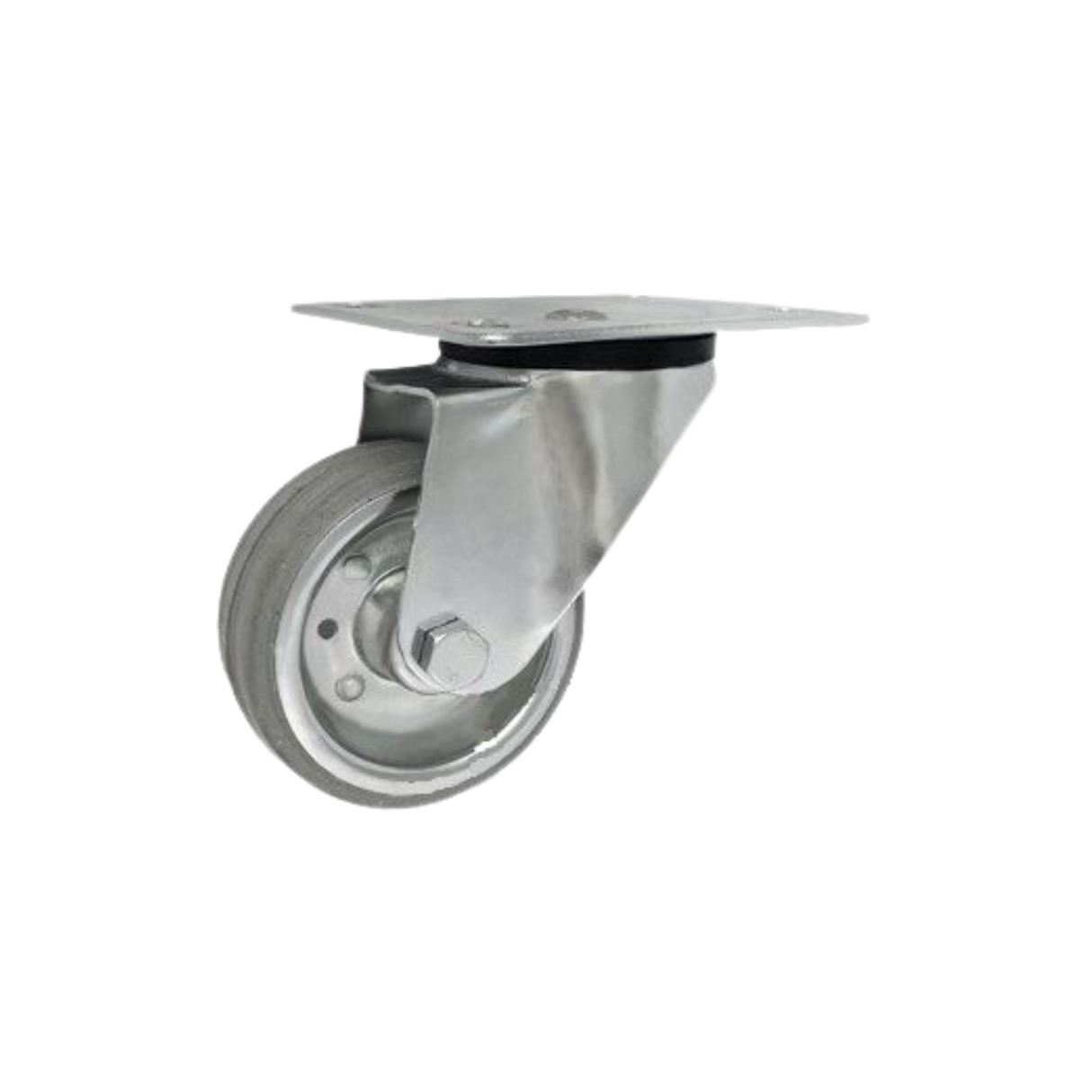 Koło metalowo-gumowe fi 80mm w obudowie skrętnej - 3LS