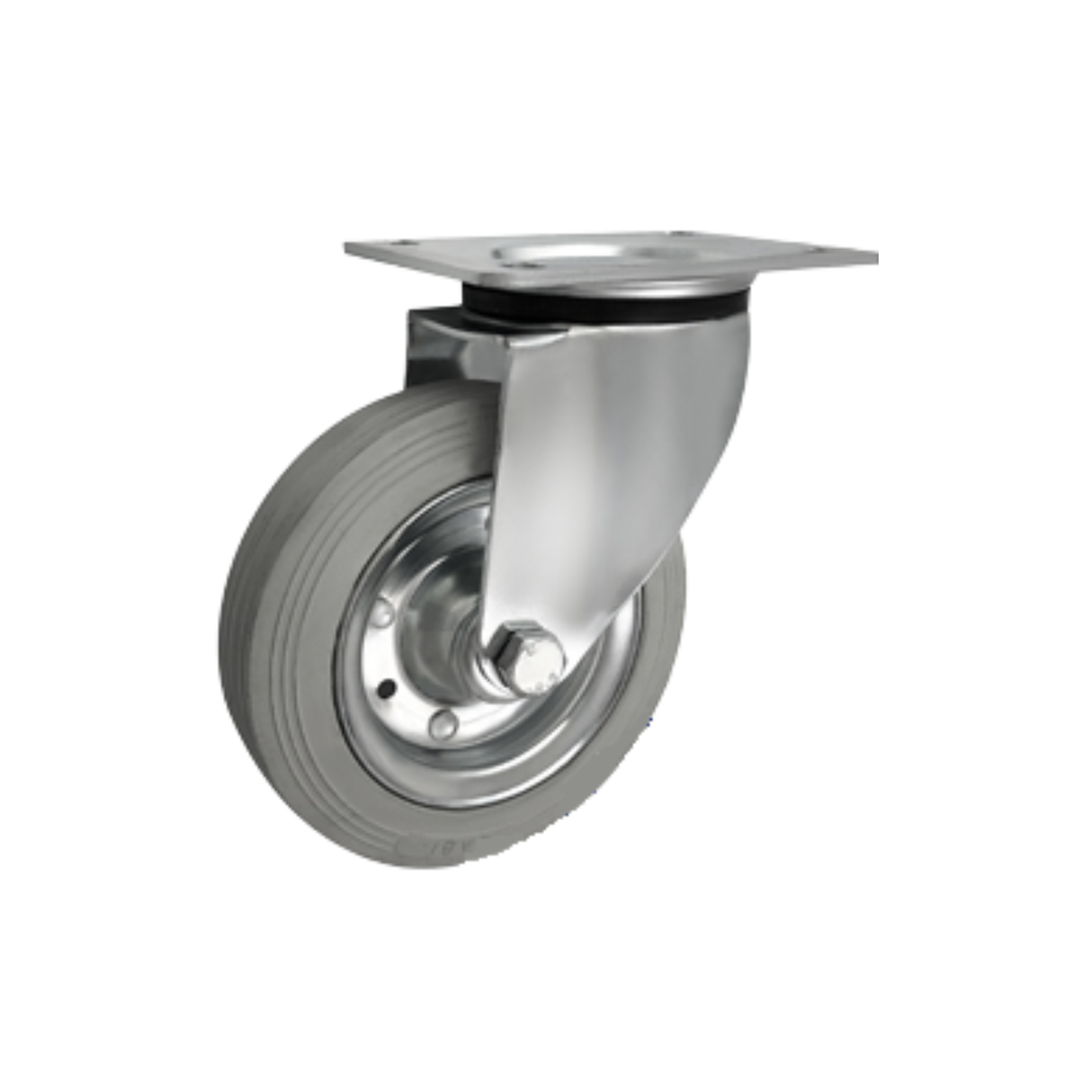 Koło metalowo-gumowe fi 160mm w obudowie skrętnej - 42S