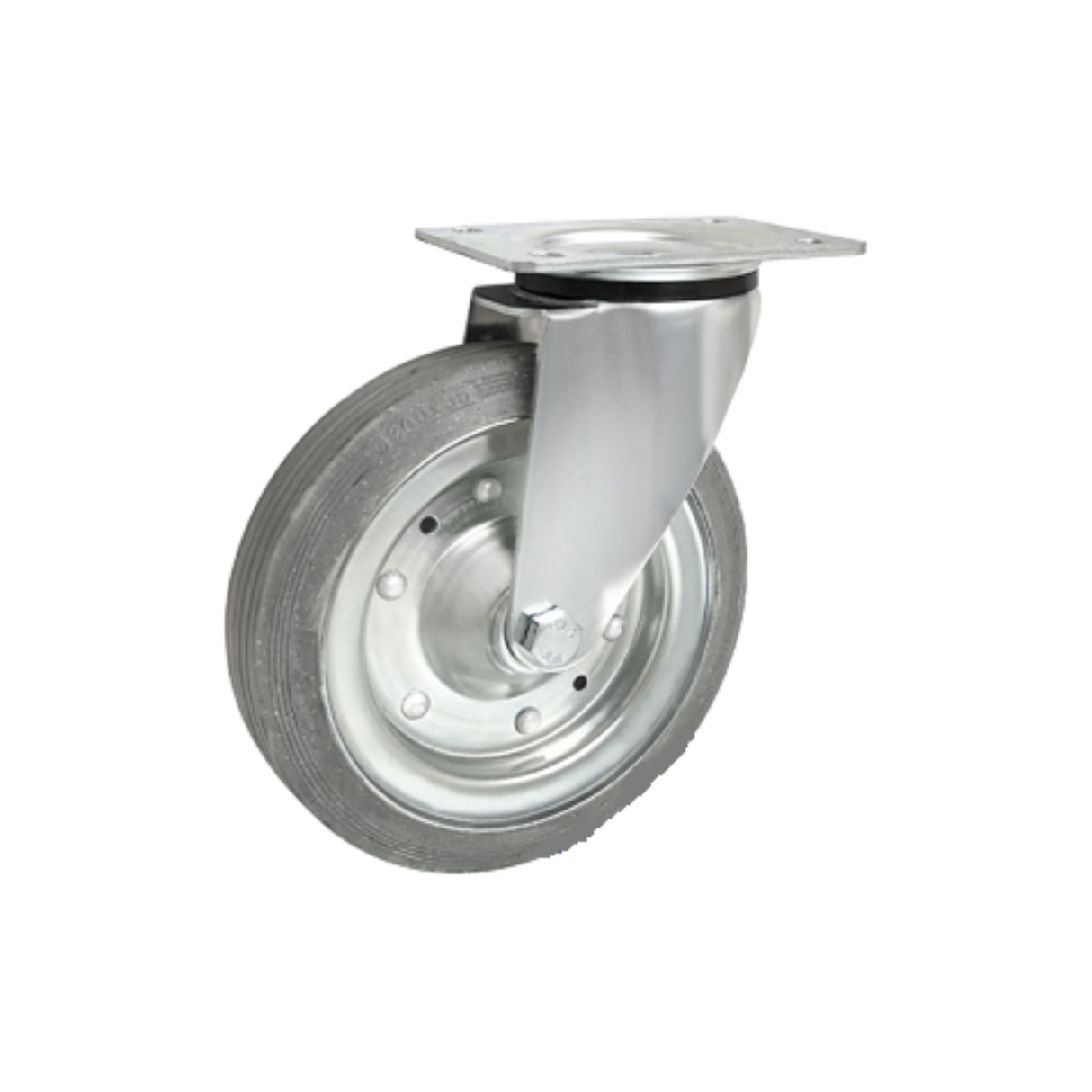 Koło metalowo-gumowe fi 200mm w obudowie skrętnej - 62S