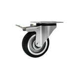 Koło aluminiowo-gumowe 100 mm w obudowie skrętnej z hamulcem A15GH