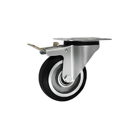 Koło aluminiowo-gumowe 100 mm w obudowie skrętnej z hamulcem A15GH