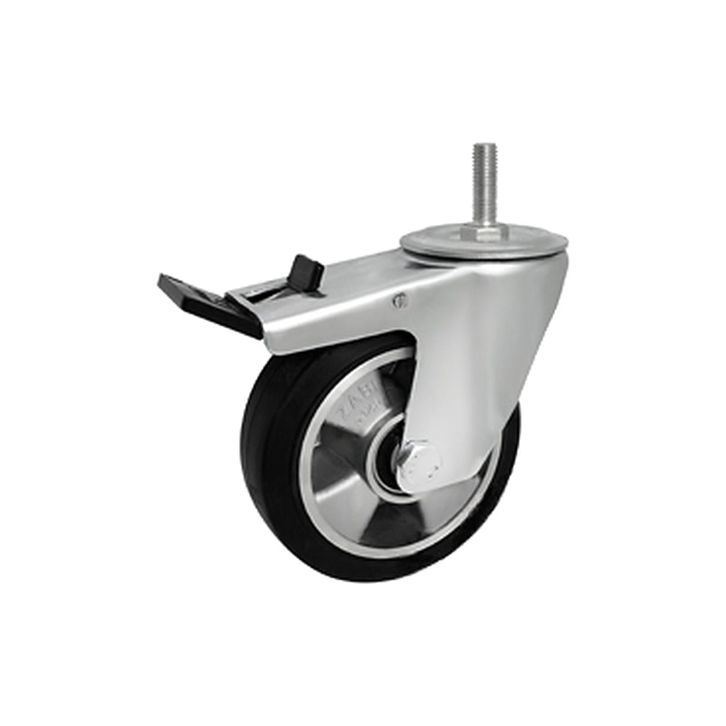Koło aluminiowo-gumowe 125 mm w obudowie z trzpieniem M10x35 i hamulcem A26MGH*M10
