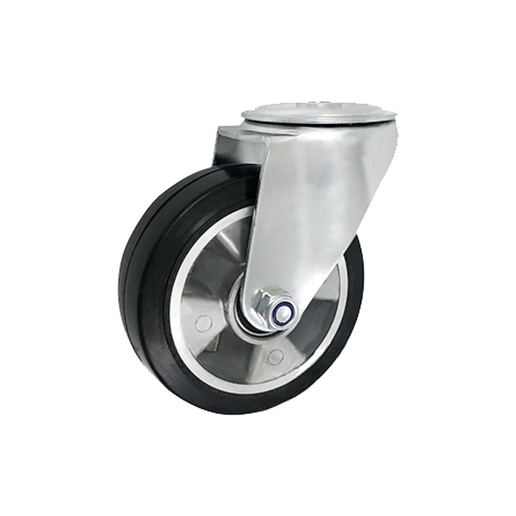 Koło aluminiowo-gumowe 125 mm w obudowie skrętnej z otworem A27MG/10