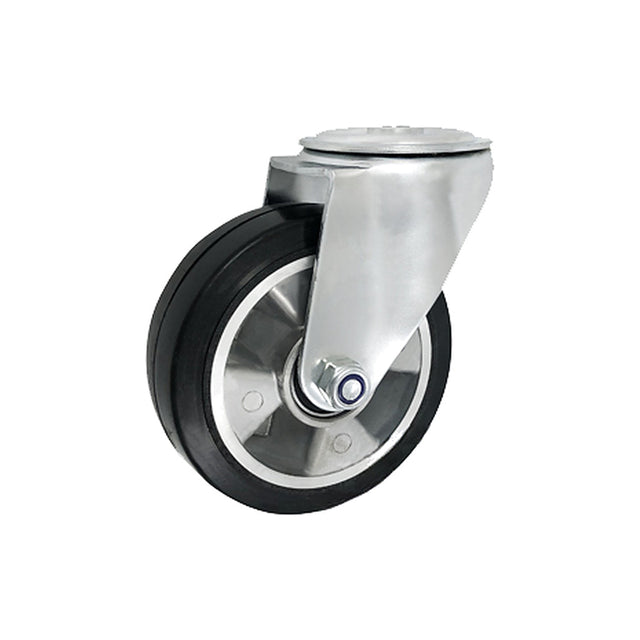 Koło aluminiowo-gumowe 125 mm w obudowie skrętnej z otworem A27MG/10