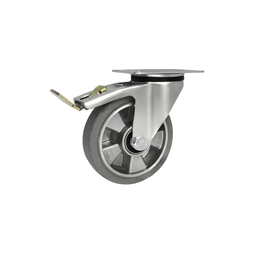 Koło aluminiowo-gumowe 160 mm w obudowie skrętnej z hamulcem A45GSWH
