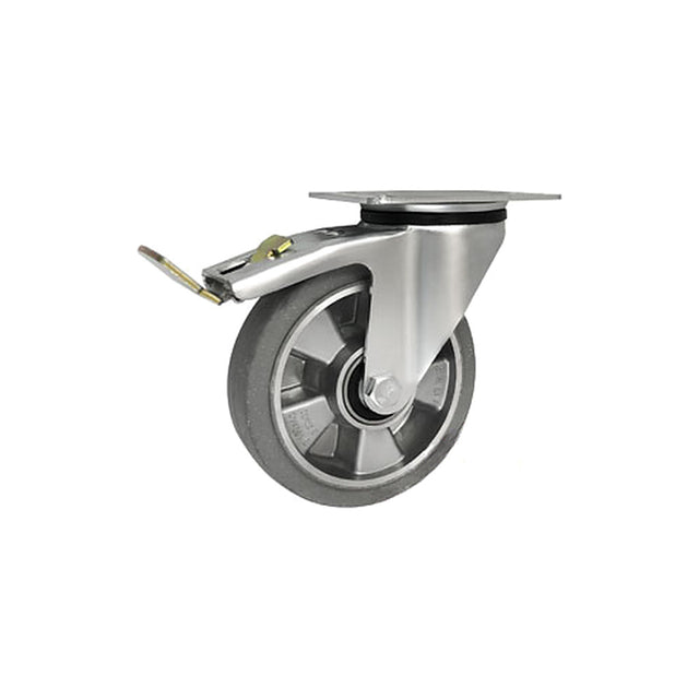 Koło aluminiowo-gumowe 160 mm w obudowie skrętnej z hamulcem A45GSWH
