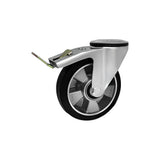 Koło aluminiowo-gumowe 160 mm w obudowie z otworem i hamulcem A47GH