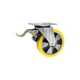 Koło aluminiowo-poliuretanowe 180 mm w obudowie skrętnej z hamulcem A55PH
