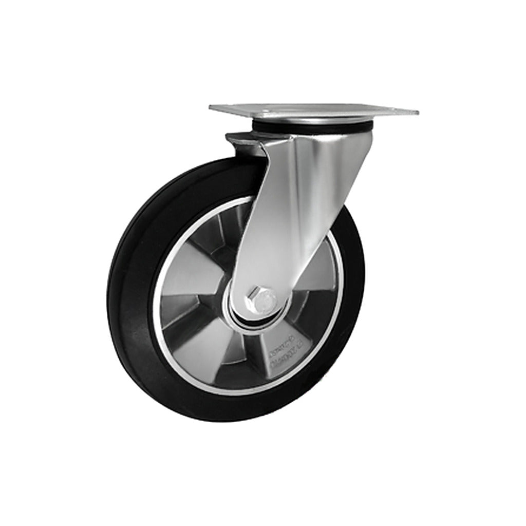 Koło aluminiowo-gumowe 200 mm w obudowie skrętnej A62GW