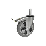 Koło aluminiowo-gumowe 200 mm w obudowie z trzpieniem ø27x65 i hamulcem A66GSH*27