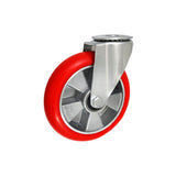 Koło aluminiowo-poliuretanowe 200 mm w obudowie skrętnej z otworem A67PR