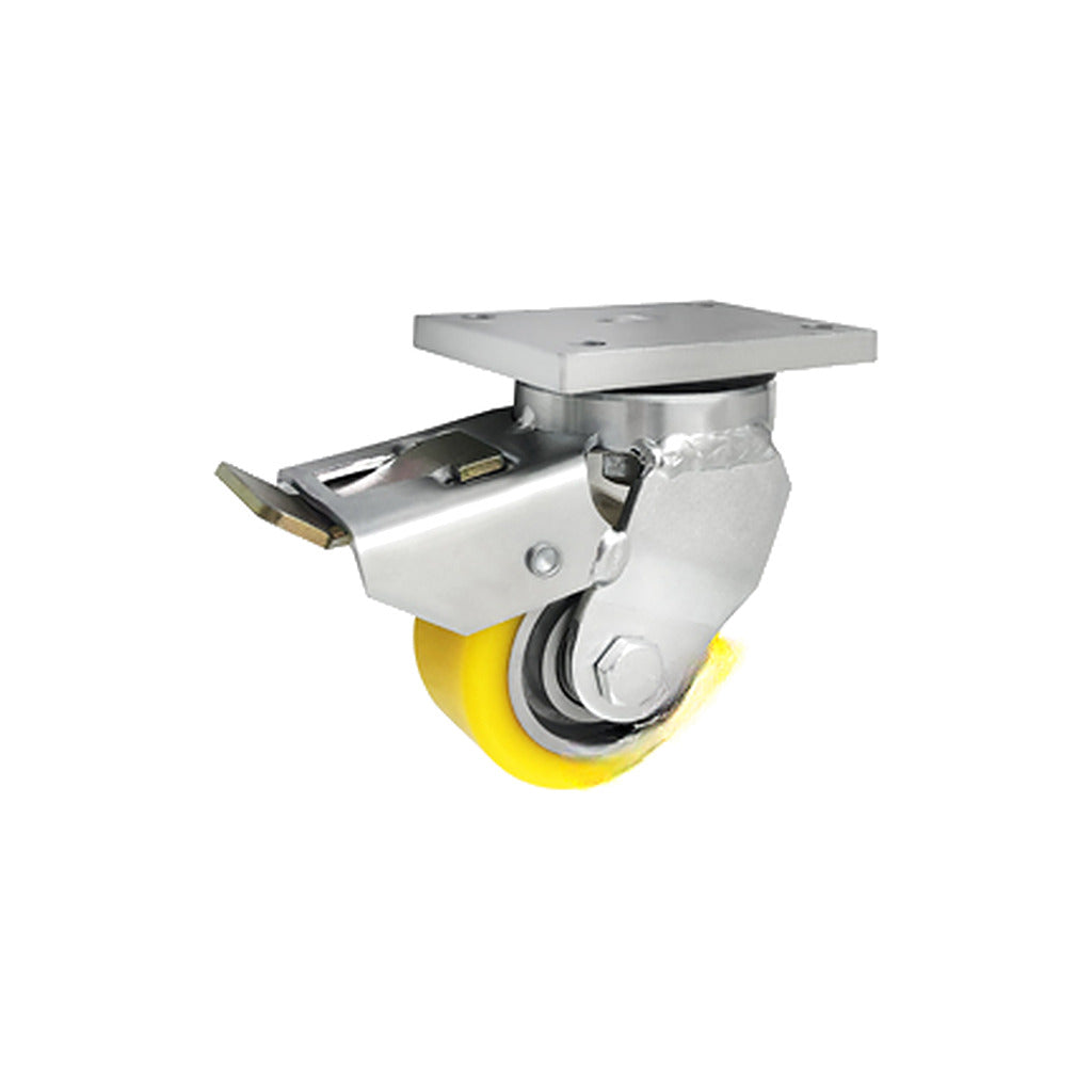 Koło aluminiowo-poliuretanowe 80 mm w obudowie skrętnej spawanej z hamulcem A6PDH