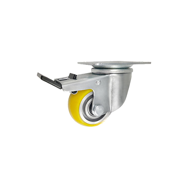 Koło aluminiowo-poliuretanowe 80 mm w obudowie skrętnej z hamulcem A6PRWH