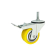 Koło aluminiowo-poliuretanowe 80 mm w obudowie z trzpieniem M12x35 i hamulcem A7PH*M12