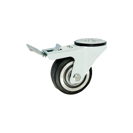 Koło aluminiowo-gumowe 80 mm w obudowie z otworem i hamulcem A8GH/10