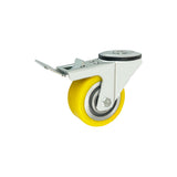 Koło aluminiowo-poliuretanowe 80 mm w obudowie z otworem i hamulcem A8PH