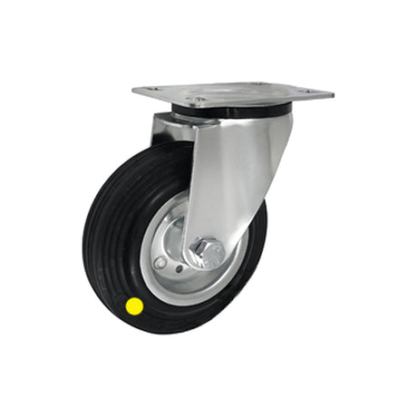 Koło elektrostatyczne metalowo-gumowe 125 mm w obudowie skrętnej 22M-AS