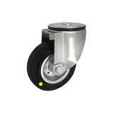 Koło elektrostatyczne metalowo-gumowe 125 mm w obudowie skrętnej z otworem 27-AS