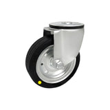 Koło elektrostatyczne metalowo-gumowe 140 mm w obudowie skrętnej z otworem 37-AS
