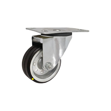 Koło elektrostatyczne metalowo-gumowe 80 mm w obudowie skrętnej 3L-AS