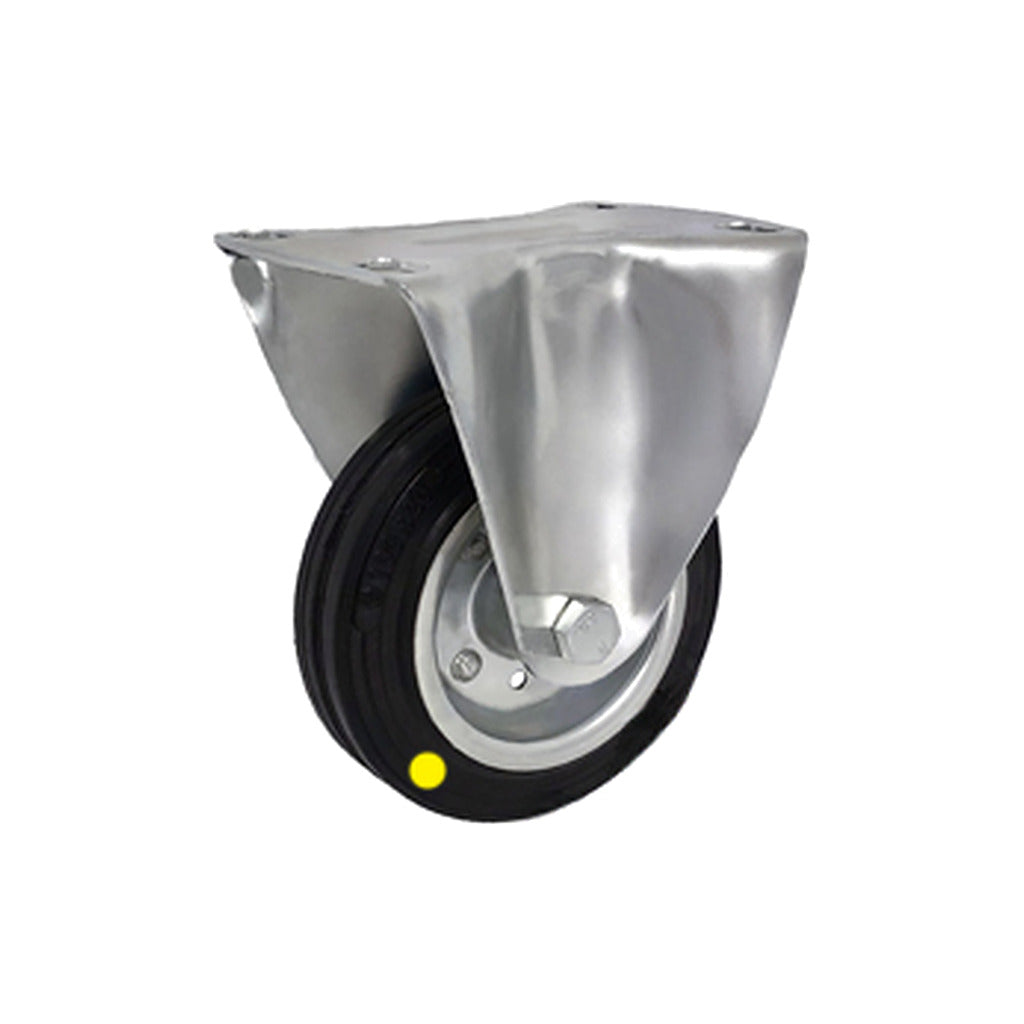 Koło elektrostatyczne metalowo-gumowe 80 mm w obudowie stałej 4-AS