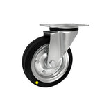 Koło elektrostatyczne metalowo-gumowe 160 mm w obudowie skrętnej 42NW-AS