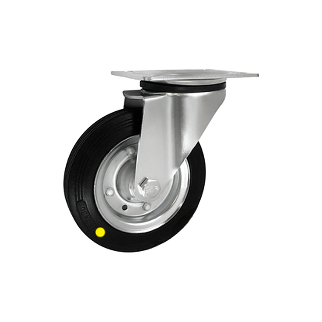 Koło elektrostatyczne metalowo-gumowe 160 mm w obudowie skrętnej 42W-AS