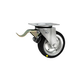 Koło elektrostatyczne metalowo-gumowe 160 mm w obudowie skrętnej z hamulcem 45NH-AS