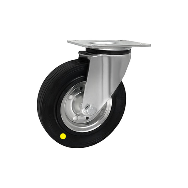 Koło elektrostatyczne metalowo-gumowe 180 mm w obudowie skrętnej 52-AS