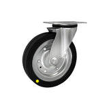 Koło elektrostatyczne metalowo-gumowe 200 mm w obudowie skrętnej 62FW-AS