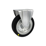 Koło elektrostatyczne metalowo-gumowe 200 mm w obudowie stałej 63F-AS