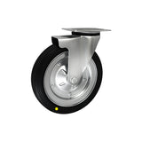 Koło elektrostatyczne metalowo-gumowe 250 mm w obudowie skrętnej 92-AS