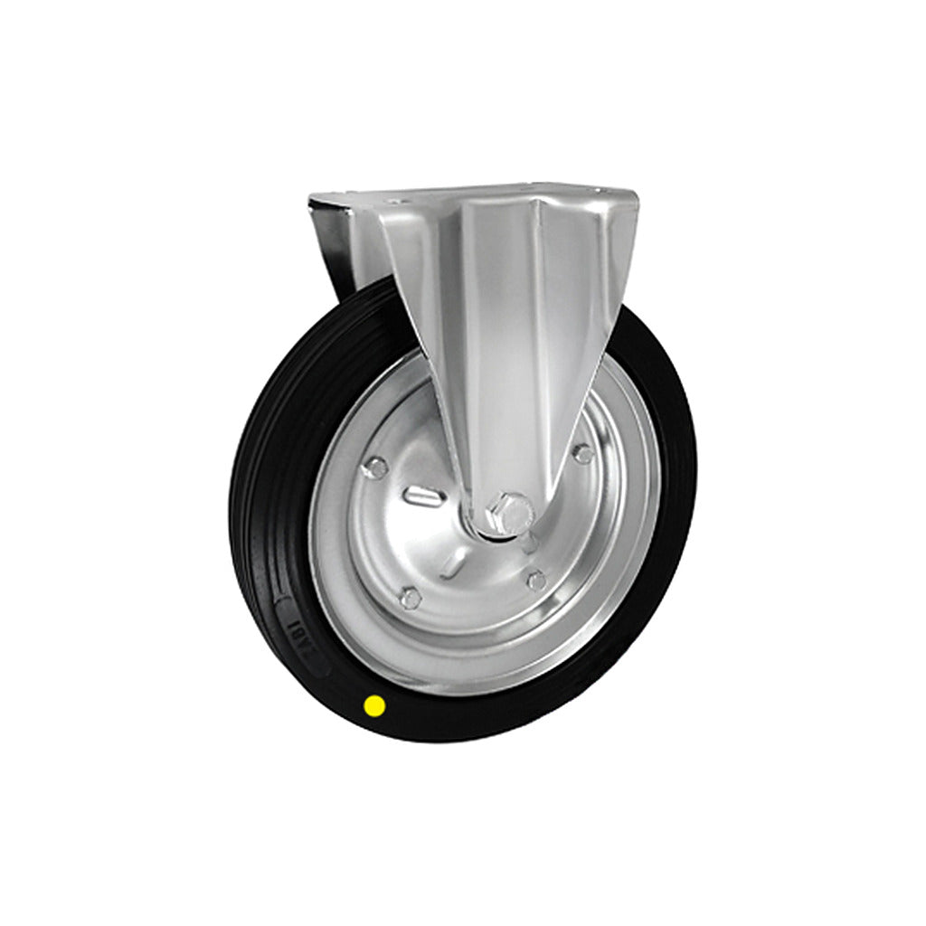 Koło elektrostatyczne metalowo-gumowe 250 mm w obudowie stałej 93-AS
