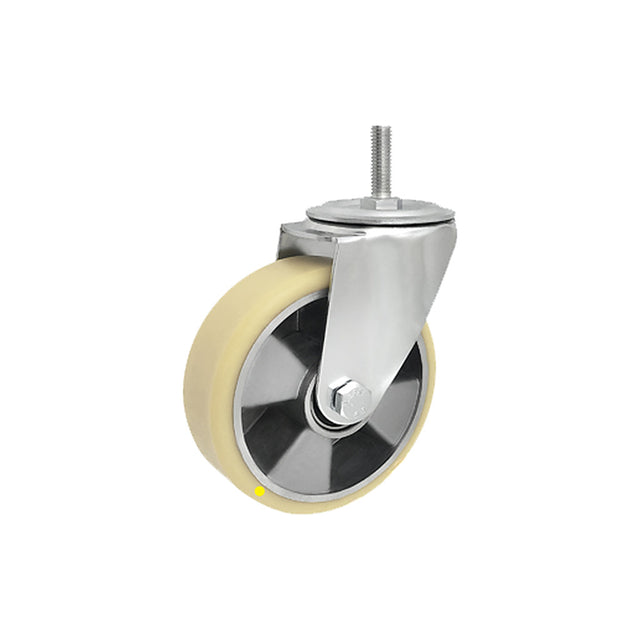 Koło elektrostatyczne aluminiowo-poliuretanowe 125 mm w obudowie z trzpieniem M12x35 A24MP*M12-AS