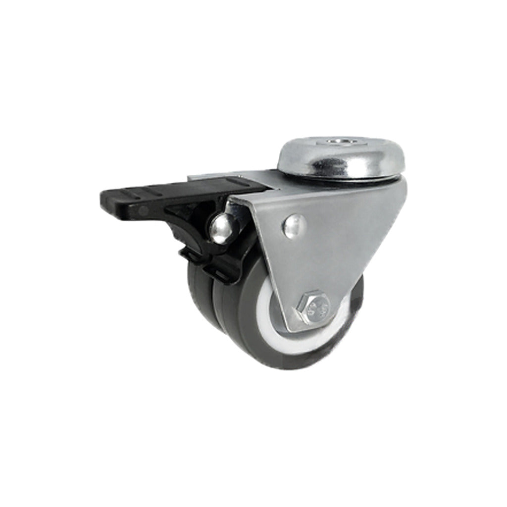 Koło meblowe typu tandem 50 mm w obudowie z otworem i hamulcem M57TH2