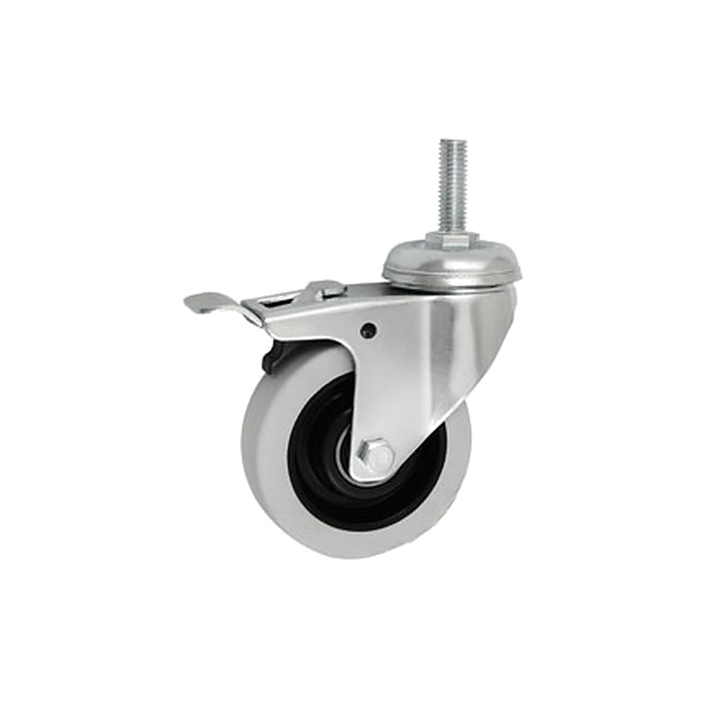 Koło meblowe 75 mm w obudowie z trzpieniem M10x30 i hamulcem M74TŁH*M10