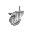 Koło metalowo-gumowe 100 mm w obudowie z trzpieniem M10x35 i hamulcem 16SH*M10