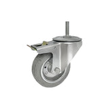 Koło metalowo-gumowe 100 mm w obudowie z trzpieniem M10x35 i hamulcem 16SH*M10