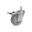 Koło metalowo-gumowe 125 mm w obudowie z trzpieniem ø15x35 i hamulcem 26MSH*15
