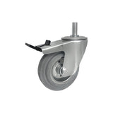 Koło metalowo-gumowe 125 mm w obudowie z trzpieniem ø15x35 i hamulcem 26MSH*15