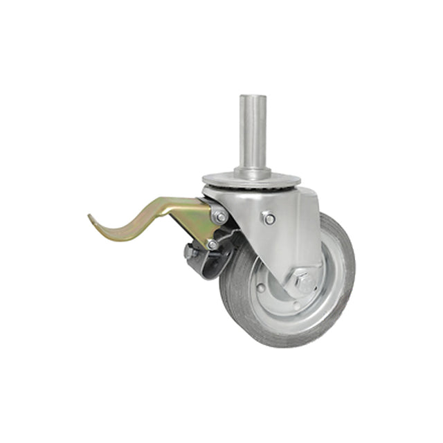 Koło metalowo-gumowe 140 mm w obudowie z trzpieniem ø25x65 i hamulcem 36SH*25