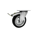 Koło metalowo-gumowe 160 mm w obudowie skrętnej z hamulcem 45NWH