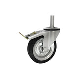 Koło metalowo-gumowe 160 mm w obudowie z trzpieniem ø27x65 i hamulcem 46NH*27