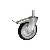 Koło metalowo-gumowe 200 mm w obudowie z trzpieniem ø25x65 i hamulcem 66RH*25
