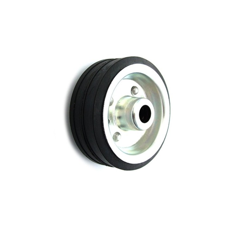 Koło transportowe fi 80mm metalowo gumowe łożysko wałeczkowe otwór 12mm - 1