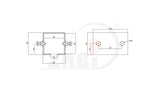 Łącznik profili 80x80 do bramy LP-80/4, rysunek techniczny z wymiarami